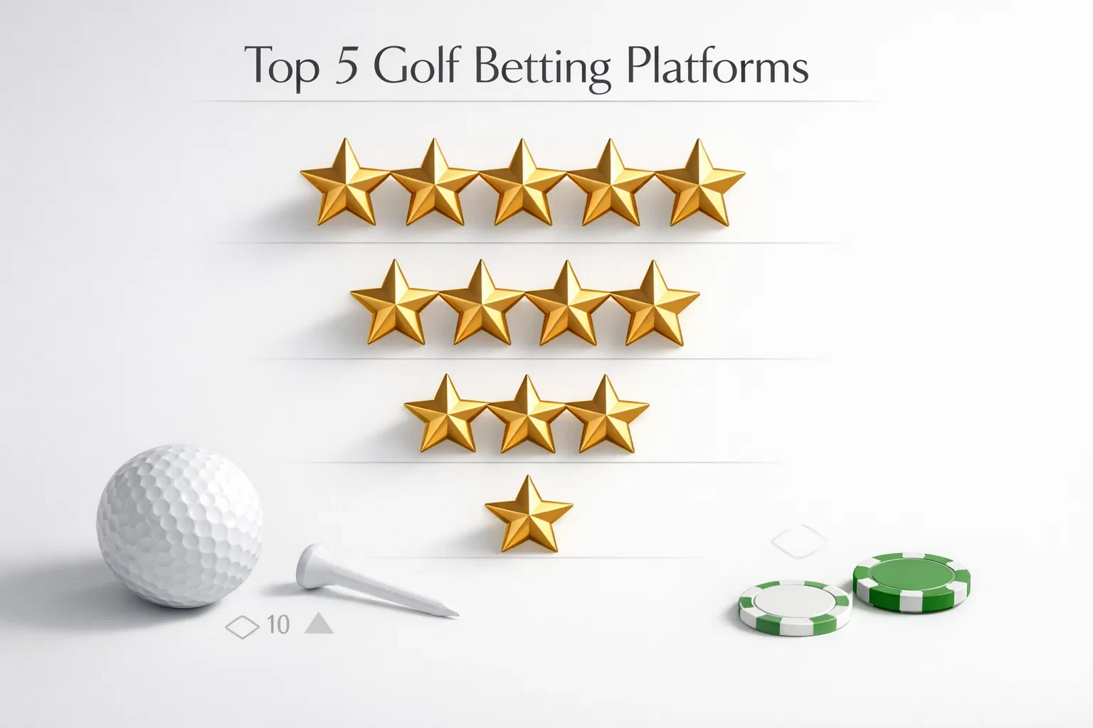 Fünf Sterne-Bewertungssymbole für Wettanbieter-Ranking
