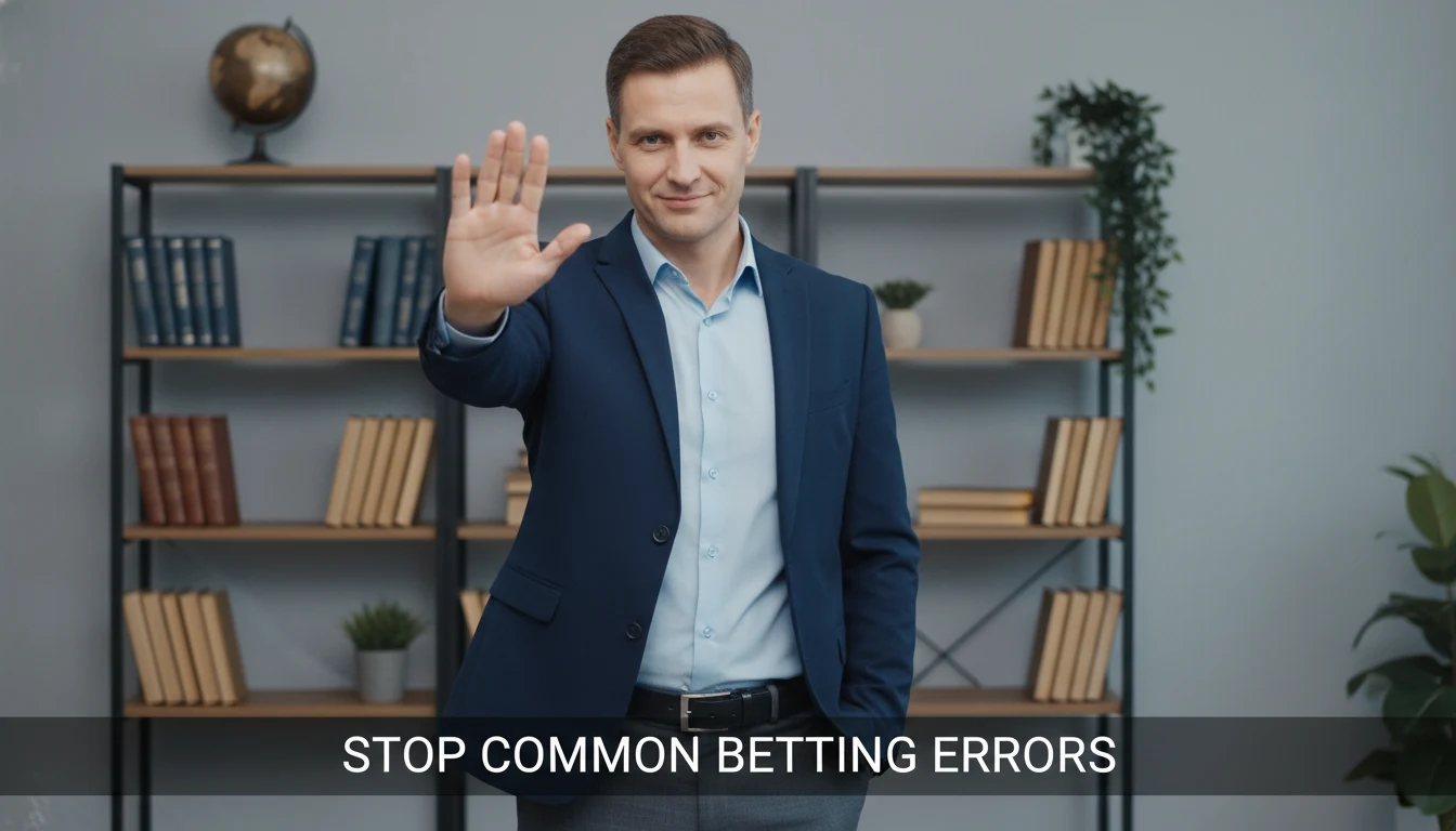 Person hält warnend die Hand hoch vor typischen Wettfehlern